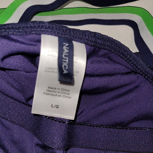 Nautica knit cross-back one-piece swimsuit bathing suit New w/ tags Blue - Picture 5 of 8